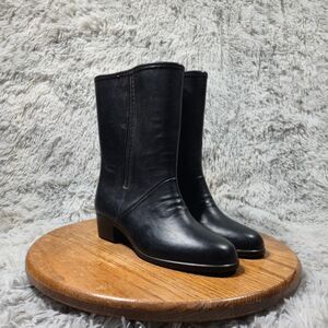 Woodbridge Womens Size 5 Made In USA Black Faux Fur Lined Rubber Outdoor Boots